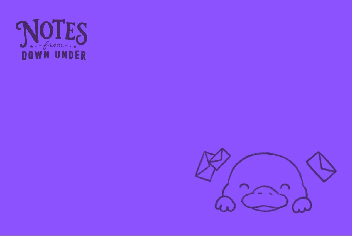 The purple themed envelope with Ploc peeking over the edge