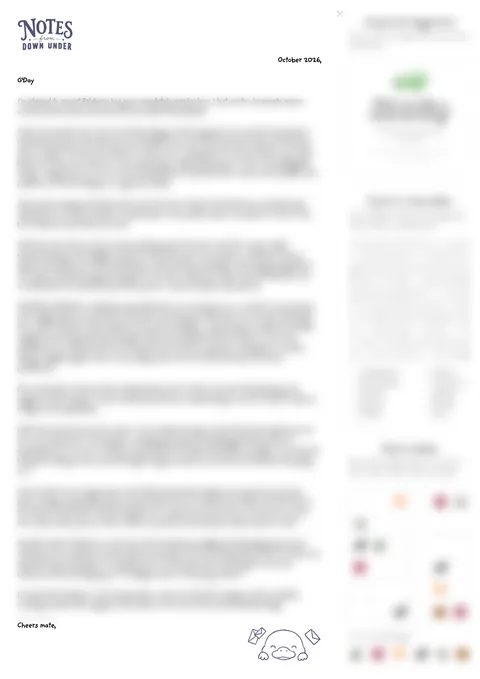 The handwritten October letter, text blurred